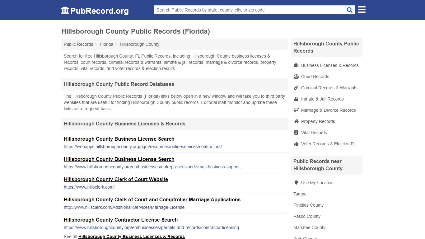 Hillsborough County Public Records (Florida) - PubRecord.org